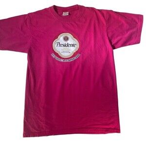 Presidente Cerveza Pilsener Beer Dominican Republic T Shirt Large Fuschia Pink